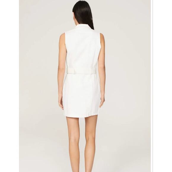 Area Stars Dress Womens Small White Denim Shirt Collared Snap Button Mini - Picture 3 of 13